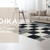 Ultra Soft Area Rug, Non Slip, Stain Resistant, Washable Area Rugs for Living Room, Bedroom, Chic Abstract Tiled Composition(Gray)