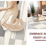 Ultra Soft Area Rug, Non Slip, Stain Resistant, Washable Area Rugs for Living Room, Bedroom, Contemporary Cream Geometric Statement(Beige)