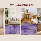 Ultra Soft Area Rug, Non Slip, Stain Resistant, Washable Area Rugs for Living Room, Bedroom, Luxurious Gradient Ripple Effect(Purple)