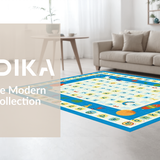 Ultra Soft Area Rug, Non Slip, Stain Resistant, Washable Area Rugs for Living Room, Bedroom, Whimsical Animal Letter Illustration(Blue)