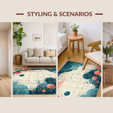 Ultra Soft Area Rug, Non Slip, Stain Resistant, Washable Area Rugs for Living Room, Bedroom, Sea Monster Nautical Area Rug - Marine Life Graphic Carpet(Gray)