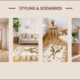 Ultra Soft Area Rug, Non Slip, Stain Resistant, Washable Area Rugs for Living Room, Bedroom, Chic Neutral Animal Motif(Beige)