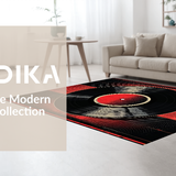 Ultra Soft Area Rug, Non Slip, Stain Resistant, Washable Area Rugs for Living Room, Bedroom, Bold Geometric Audio Visual Style(Black)