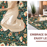 Ultra Soft Area Rug, Non Slip, Stain Resistant, Washable Area Rugs for Living Room, Bedroom, Serene Pastel Floral Fusion(Green)