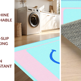 Ultra Soft Area Rug, Non Slip, Stain Resistant, Washable Area Rugs for Living Room, Bedroom, Pastel Playful Smiley Design(Blue)