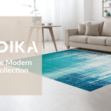 Ultra Soft Area Rug, Non Slip, Stain Resistant, Washable Area Rugs for Living Room, Bedroom, Distressed Blue Circle Rug: Soft, Washable Teal Area Rug(Blue)
