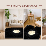 Ultra Soft Area Rug, Non Slip, Stain Resistant, Washable Area Rugs for Living Room, Bedroom, Gothic Starry Sky Elegance(Black)