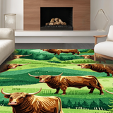 Ultra Soft Area Rug, Non Slip, Stain Resistant, Washable Area Rugs for Living Room, Bedroom, Whimsical Rustic Animal Print(Brown)