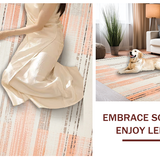 Ultra Soft Area Rug, Non Slip, Stain Resistant, Washable Area Rugs for Living Room, Bedroom, Contemporary Soft Peach Palette(Orange)