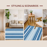 Ultra Soft Area Rug, Non Slip, Stain Resistant, Washable Area Rugs for Living Room, Bedroom, Elegant Bow-Tied Carpet(Blue)