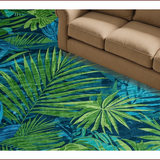 Ultra Soft Area Rug, Non Slip, Stain Resistant, Washable Area Rugs for Living Room, Bedroom, Vibrant Boho Botanical Aesthetic(Blue)