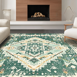 Ultra Soft Area Rug, Non Slip, Stain Resistant, Washable Area Rugs for Living Room, Bedroom, Rustic Minimalist Circular Aesthetic(Green)
