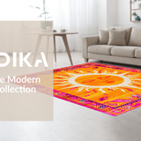 Ultra Soft Area Rug, Non Slip, Stain Resistant, Washable Area Rugs for Living Room, Bedroom, Chic Contemporary Fringed Design(Orange)