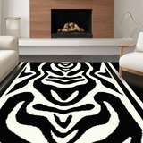 Ultra Soft Area Rug, Non Slip, Stain Resistant, Washable Area Rugs for Living Room, Bedroom, Contemporary Eclectic Animal Graphics(Black)