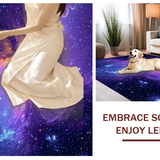 Ultra Soft Area Rug, Non Slip, Stain Resistant, Washable Area Rugs for Living Room, Bedroom, Dynamic Colorful Astral Elements(Purple)