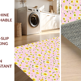 Ultra Soft Area Rug, Non Slip, Stain Resistant, Washable Area Rugs for Living Room, Bedroom, Delicate Floral Modern Aesthetic(Pink)