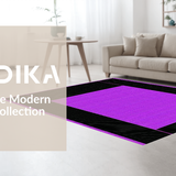 Ultra Soft Area Rug, Non Slip, Stain Resistant, Washable Area Rugs for Living Room, Bedroom, Vibrant Black Abstract Pattern(Purple)