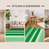 Chic Textured Green and White Stripes(Green)