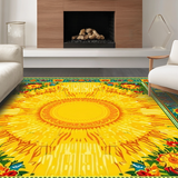 Ultra Soft Area Rug, Non Slip, Stain Resistant, Washable Area Rugs for Living Room, Bedroom, Lively Artistic Sunshine Arrangement(Yellow)