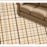 Ultra Soft Area Rug, Non Slip, Stain Resistant, Washable Area Rugs for Living Room, Bedroom, Contemporary Earthy Toned Plaid(Beige)