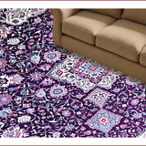Ultra Soft Area Rug, Non Slip, Stain Resistant, Washable Area Rugs for Living Room, Bedroom, Soft Purple Geometric Motif(Purple)