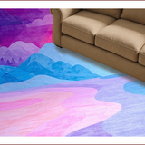 Ultra Soft Area Rug, Non Slip, Stain Resistant, Washable Area Rugs for Living Room, Bedroom, Whimsical Dreamy Spectrum Pattern(Purple)