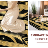 Ultra Soft Area Rug, Non Slip, Stain Resistant, Washable Area Rugs for Living Room, Bedroom, Stylish Geometric Patterned Aesthetic(Gold)