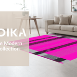 Ultra Soft Area Rug, Non Slip, Stain Resistant, Washable Area Rugs for Living Room, Bedroom, Chic Abstract Color Block Pattern(Pink)