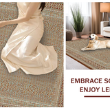 Ultra Soft Area Rug, Non Slip, Stain Resistant, Washable Area Rugs for Living Room, Bedroom, Rustic Lattice Geometric Design(Brown)
