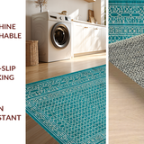 Elegant Aqua Geometric Motif(Blue)