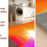 Ultra Soft Area Rug, Non Slip, Stain Resistant, Washable Area Rugs for Living Room, Bedroom, Vibrant Multicolor Abstract Expression(Orange)