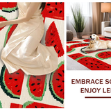 Ultra Soft Area Rug, Non Slip, Stain Resistant, Washable Area Rugs for Living Room, Bedroom, Charming Outdoor Picnic Vibe(Red)