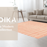 Ultra Soft Area Rug, Non Slip, Stain Resistant, Washable Area Rugs for Living Room, Bedroom, Modern Rustic Geometric Accent Piece(Orange)