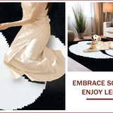 Ultra Soft Area Rug, Non Slip, Stain Resistant, Washable Area Rugs for Living Room, Bedroom, Philosophical Indoor Bath Rug for Zen Decor(Black)