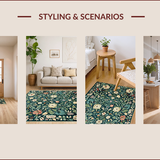 Ultra Soft Area Rug, Non Slip, Stain Resistant, Washable Area Rugs for Living Room, Bedroom, Nature-Inspired Boho Floral Elegance(Blue)