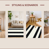 Ultra Soft Area Rug, Non Slip, Stain Resistant, Washable Area Rugs for Living Room, Bedroom, Neutral Aesthetic Bedroom Pet-Friendly Carpet(Black)