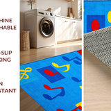 Ultra Soft Area Rug, Non Slip, Stain Resistant, Washable Area Rugs for Living Room, Bedroom, Whimsical Tune-Inspired Palette(Blue)