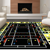 Ultra Soft Area Rug, Non Slip, Stain Resistant, Washable Area Rugs for Living Room, Bedroom, Rustic Gender-Neutral Character Patterns(Black)