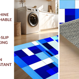 Ultra Soft Area Rug, Non Slip, Stain Resistant, Washable Area Rugs for Living Room, Bedroom, Dynamic Modernist Shape Interaction(Blue)