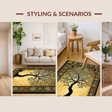 Ultra Soft Area Rug, Non Slip, Stain Resistant, Washable Area Rugs for Living Room, Bedroom, Vibrant Earthy Aesthetic Charm(Gold)