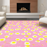 Ultra Soft Area Rug, Non Slip, Stain Resistant, Washable Area Rugs for Living Room, Bedroom, Vibrant Cheerful Petal Composition(Pink)
