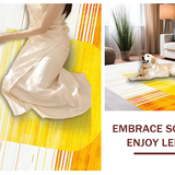 Ultra Soft Area Rug, Non Slip, Stain Resistant, Washable Area Rugs for Living Room, Bedroom, Transitional Soft Abstract Sunshine(Yellow)