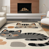 Ultra Soft Area Rug, Non Slip, Stain Resistant, Washable Area Rugs for Living Room, Bedroom, Trendy Minimalist Animal Aesthetic(Gray)