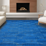 Ultra Soft Area Rug, Non Slip, Stain Resistant, Washable Area Rugs for Living Room, Bedroom, Cobalt Bow Scalloped Rug: Decorative Bowknot Floor Mat(Blue)
