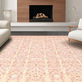 Ultra Soft Area Rug, Non Slip, Stain Resistant, Washable Area Rugs for Living Room, Bedroom, Preppy Scallop Bow Accent Rug Ribbon Motif Coquette Design with Curved Edges(Pink)