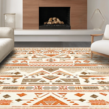 Ultra Soft Area Rug, Non Slip, Stain Resistant, Washable Area Rugs for Living Room, Bedroom, Chic Tiled Geometric Arrangement(Brown)