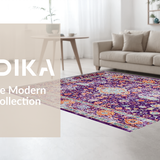 Ultra Soft Area Rug, Non Slip, Stain Resistant, Washable Area Rugs for Living Room, Bedroom, Whimsical Earthy Spiral Arrangement(Purple)