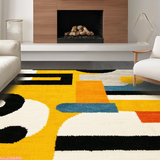 Ultra Soft Area Rug, Non Slip, Stain Resistant, Washable Area Rugs for Living Room, Bedroom, Chic Modern Lettering Aesthetic(Yellow)