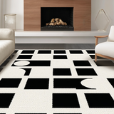 Ultra Soft Area Rug, Non Slip, Stain Resistant, Washable Area Rugs for Living Room, Bedroom, Bold Geometric Contrast Theme(Beige)