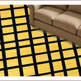 Ultra Soft Area Rug, Non Slip, Stain Resistant, Washable Area Rugs for Living Room, Bedroom, Chic Ogee Patterned Aesthetic(Yellow)